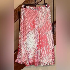 CJ Banks Patchwork Chiffon Pull On Skirt Lined salmon-pink SZ. X/14W. NWT